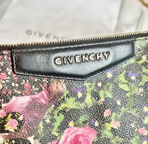 Givenchy Large Antigonia Leather Floral Pouch/Clutch