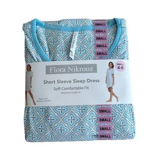 Flora Nikrooz Anthropology Small Short Sleeve Sleep Dress Soft Comfortable Fit S