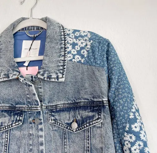 Avec Les Filles Blue Ditsy Floral Denim Jacket