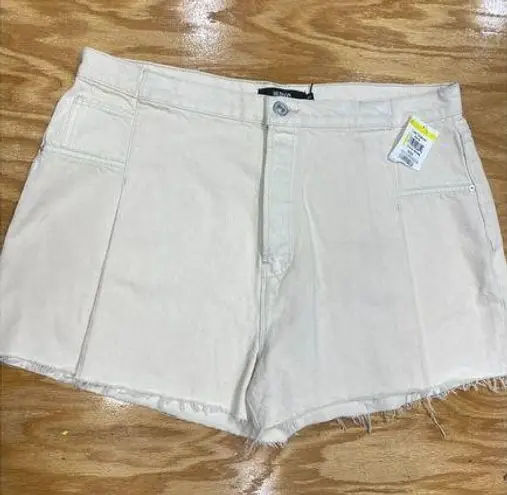 Hudson  Cut-Off Shorts Women 34 White Denim Regular Fit Casual Preppy Hipster B61