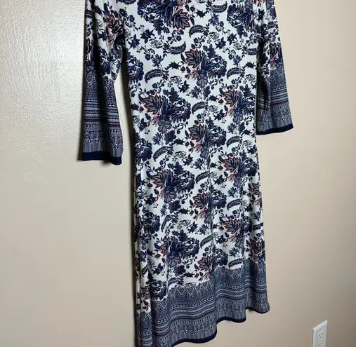 CLEARANCE! Navy Gilli Patterned Dress Size S EUC Blue