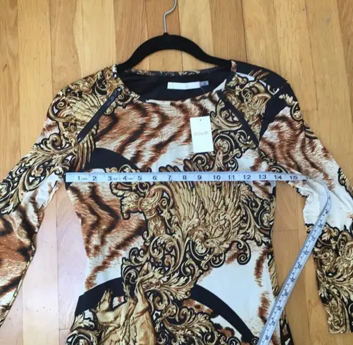 DO+BE  Animal Print Long Sleeve Dress Size Small