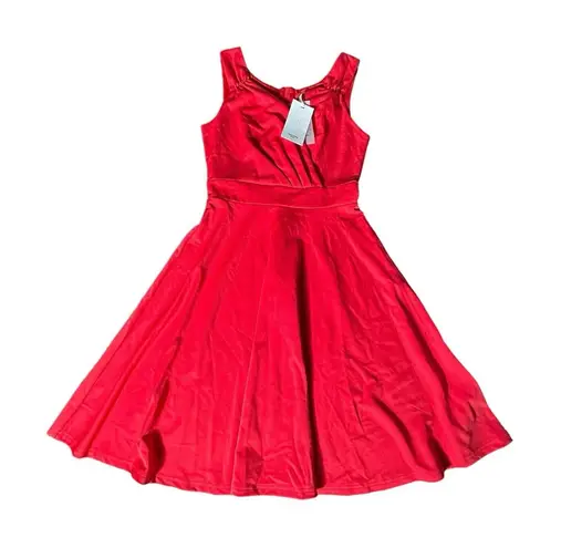 Grace Karin NWT Women's Sleeveless Size XS Wrap V-Neck A-line Dress Red #Z2-1