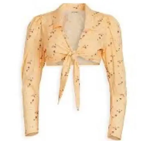 We Wore What NWT Bisou Floral Crop Top Yellow Size MEDIUM