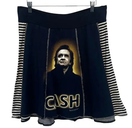 Zion Rootswear Black and Gold Skater Mini Skirt