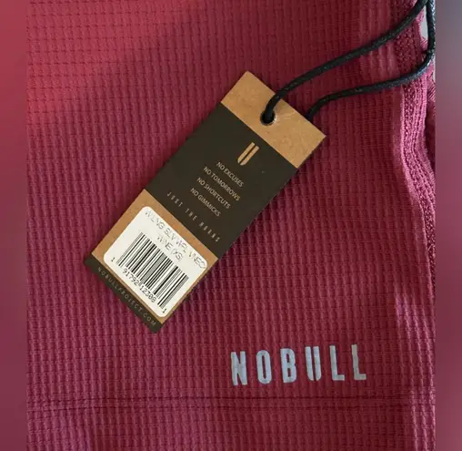 Nobull NWT V-Neck Long Sleeve Waffle Women's Sweatshirt - XS - Wine (Red)