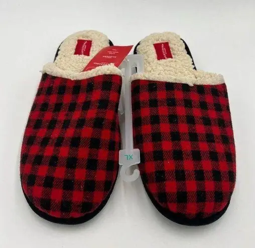 Brand New Wondershop Buffalo Plaid Slippers Red & Black Size XLarge