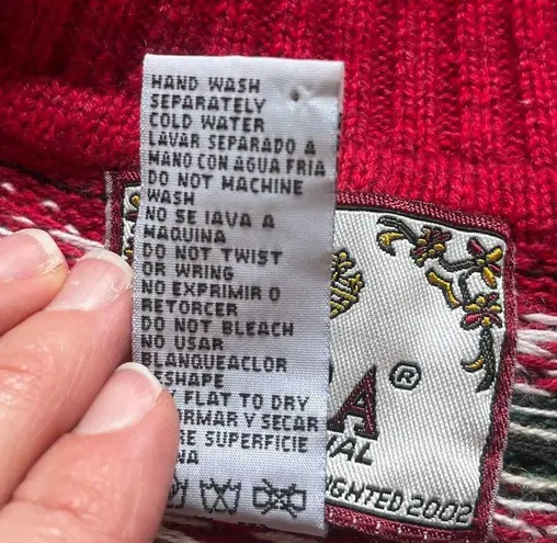 Tiara Women's Vintage Y2K Zip Front Cardigan Holiday Sweater Size M Red Size M