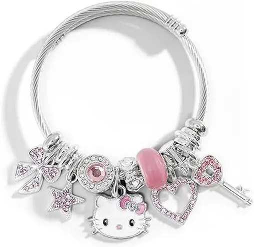 Cute Bracelets, Adjustable Stainless Steel Composite Bracelet Bangles,