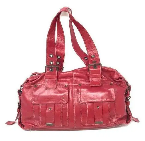 FRANCESCO BIASIA red leather motorcycle bag, made in Italy