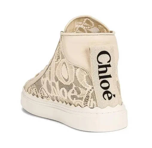 Chloé 🆕 Chloe | Lauren Lace Sneaker Hightop Cream 35 New
