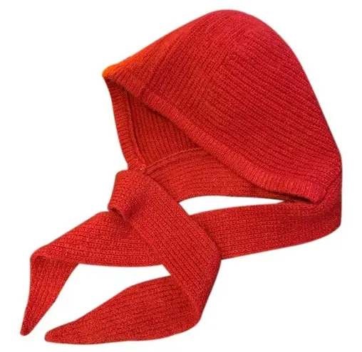 NWOT Red Winter Balaclava Hat Hood Hoodie Tie