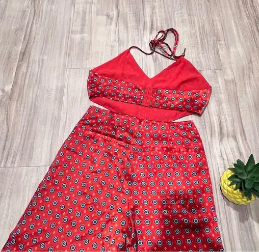 House of Harlow Red Halter Alondra Jumpsuit