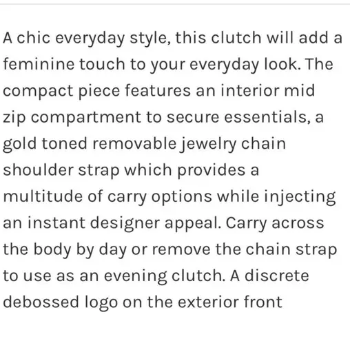 Zardangs Molly Chain Strap Black Leather Clutch Convertible Bag Purse