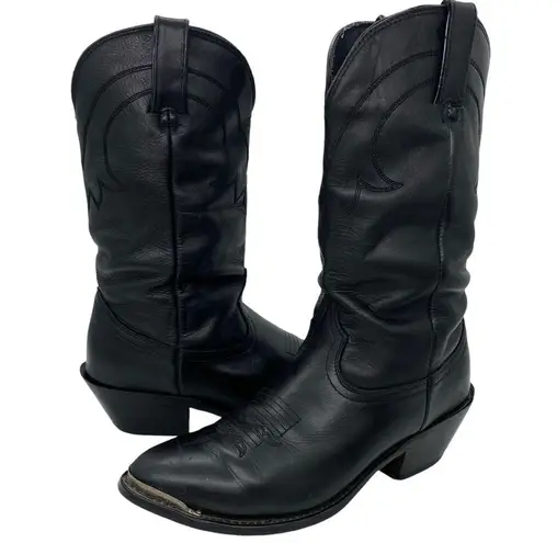 Durango  Womens Black Leather Cowboy Boots Western Cowgirl Silver Tips