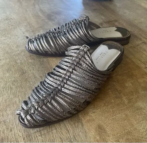 Cecelia Women's Bronze Sunset Gloria Metallic Slide Sandal Shoe Sz US 8 B Brown