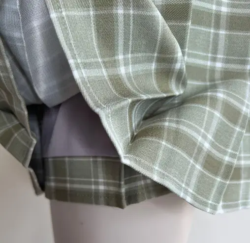 The Comfy  And Ready Plaid Skorts In Mint Green Size XS