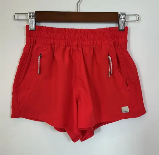 Vuori Red Athletic Dash Shorts Zip Pockets XS XXS