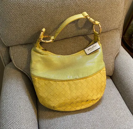 Whiting & Davis Vintage Mesh Purse yellow matte NWT