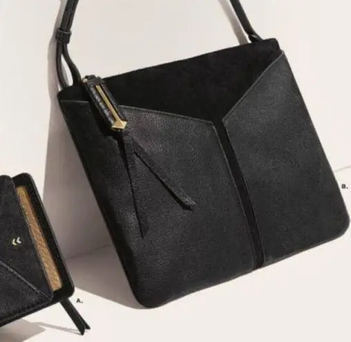 Stella & Dot COVET Highline leather suede mini crossbody purse black EUC ($159)