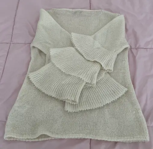 Gio & Gio. White Wool and Mohair Blend Tiered Sleeve Sweater, size S Made in Italy