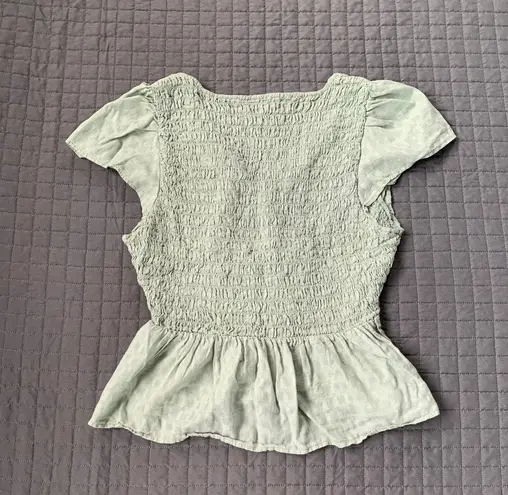 American Eagle Smocked Peplum Tee