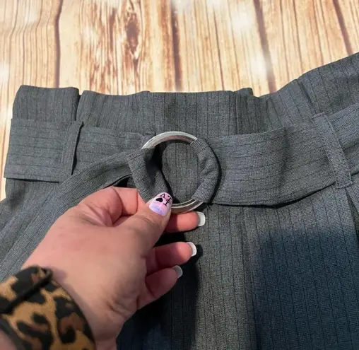 Impulsive Women’s Pinstripe High Waist Wide Leg Pull On Pants Grey Size Large