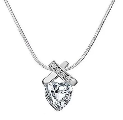 Swarovski Elements Infinity Heart Pendant on Silver Chain Necklace