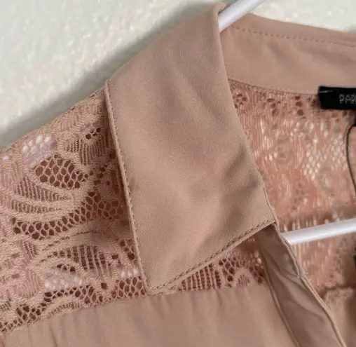 PaperMoon Blush Long Sleeve Button Down Blouse