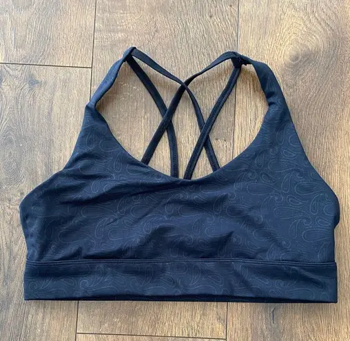 Zyia Active Light n Tight Sports Bra XXL Paisley Criss Cross Back (No Pads)