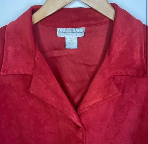 Dress Barn red suede button up long sleeve