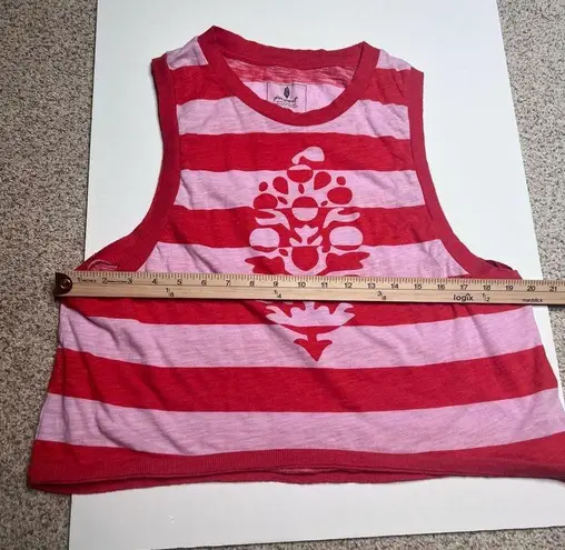 Free People Movement Striped Muscle Tank Persimmon Combo Red Pink Size Medium