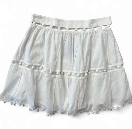 Milly Beaded Cotton Voile Miniskirt