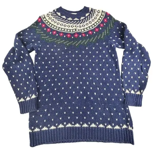 Vtg Illustrations Sweater Knit M Hong Kong Cabin Fever Fair Isle Hearts White Size M