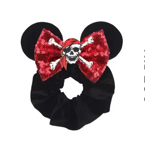 Scrunchie with Mouse Ears Pirates of the Caribbean Black