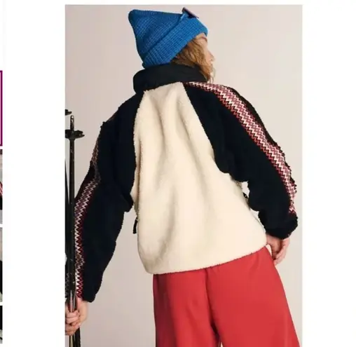 Free People Movement NEW Free People Hit The Slopes Printed Fleece Jacket Size XS Varsity Combo