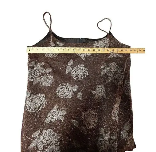 After Dark Copper Brown With Copper Specks Floral Size 16 Sleeveless Note Flaw
