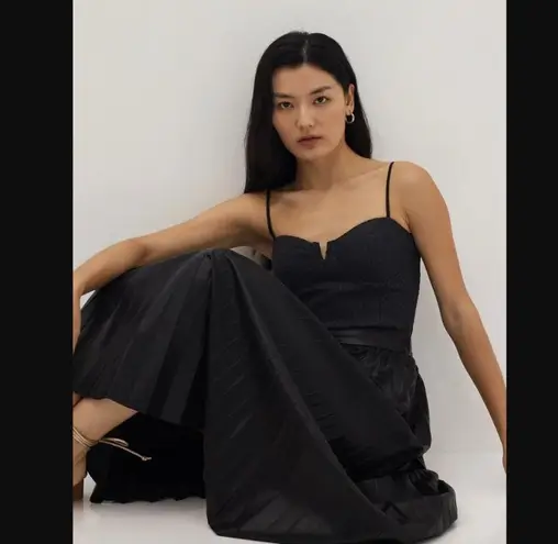 Love Bonito Black Textured Xibrey Padded Bustier Top 4 / S NWT