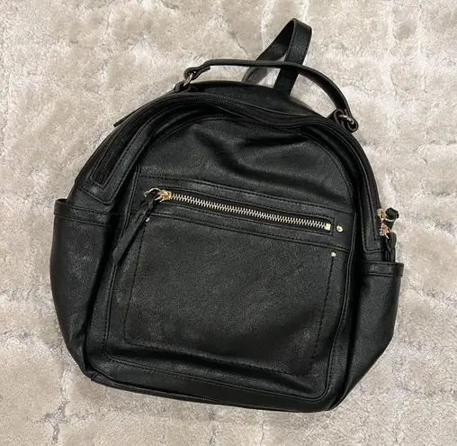 Mini Leather Backpack Black