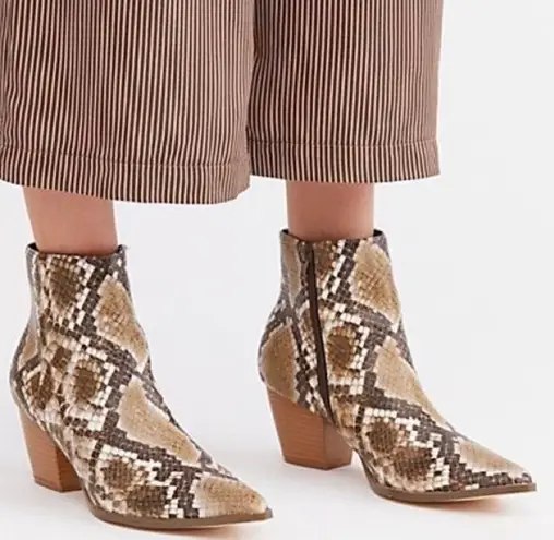 Free People Coconuts Matisse Going West Vegan Snake Print Ankle Booties Boot