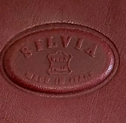 Vera Pelle Silvia T Tucci Designer vintage burgundy red Italian leather bag