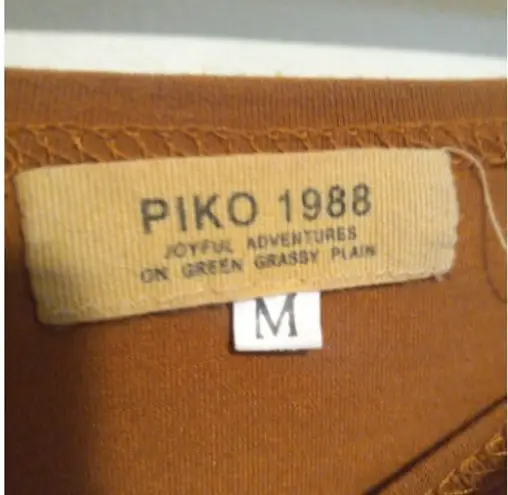 Piko 1988 Loose Fit Long Sleeve Top-Medium-Bamboo Blend-Boat Neck-Mustard-Soft