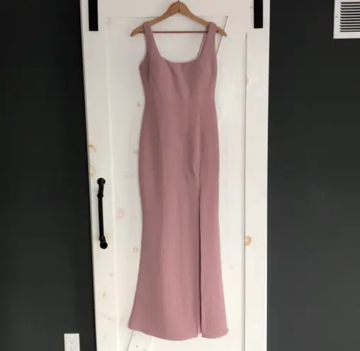 BHLDN x Anthropologie Adena Side Slit Maxi Dress in Blush rose Pink