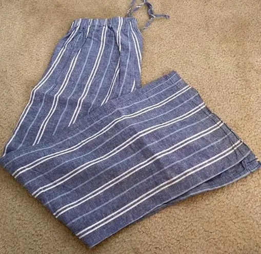 Just living Blue And White Linen Pants 11 63 Off Retail From Sam