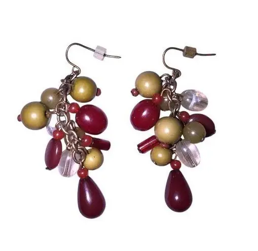Multicolor Dangle Fish Hook Earrings
