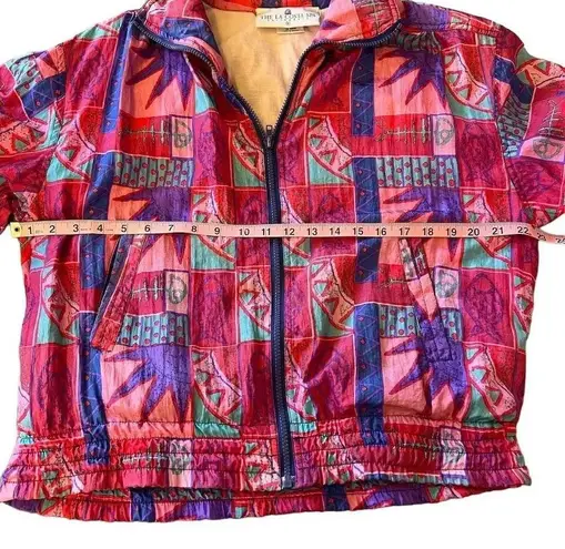 The La Costa Spa Vintage 80s/90s Multicolor Windbreaker Jacket S Unisex Pink