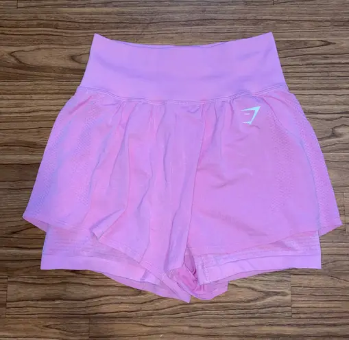 Gymshark Women's Pink Seamless 2-in-1 shorts