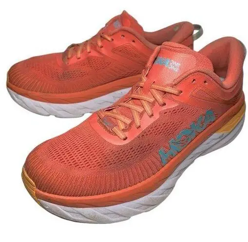 Hoka One One Women’s Size 11 Camellia Coastal Bondi 7 Mesh Trainers Sneakers