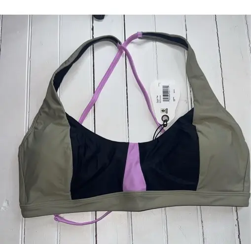 prAna Tulum Bikini Top Black Color Block Size XL