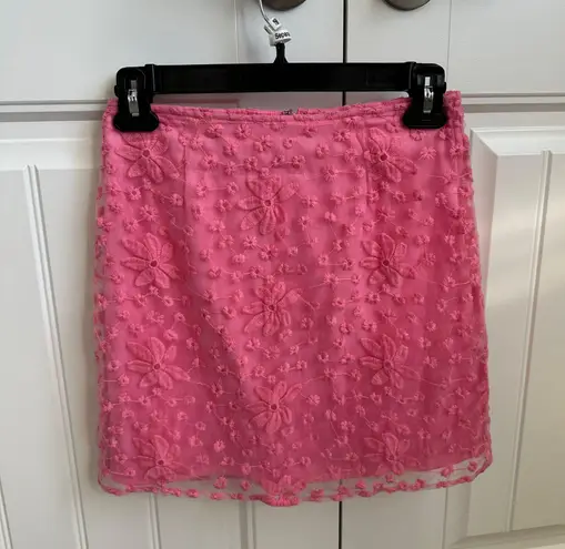 Francesca's Miami Pink Floral Skirt